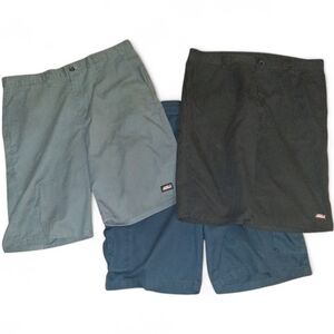 Lot Of 3 Mens Dickies Cargo Shorts In Black, Navy Blie, And Grey Size Large